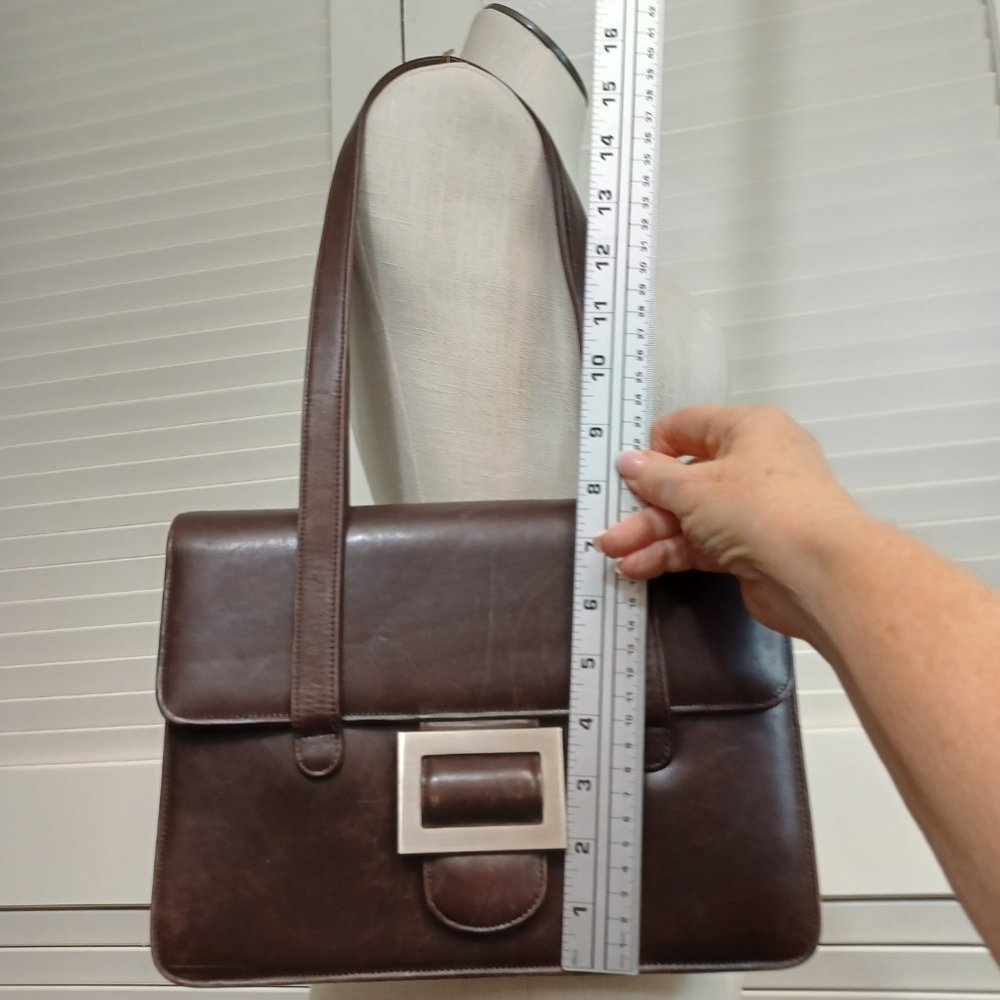 Johnny Farah Vintage Brown Leather Shoulder Bag - Picture 9 of 13